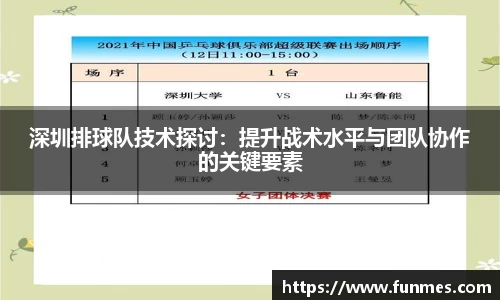 深圳排球队技术探讨：提升战术水平与团队协作的关键要素