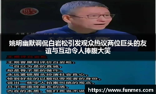姚明幽默调侃白岩松引发观众热议两位巨头的友谊与互动令人捧腹大笑