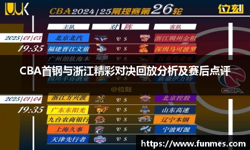 CBA首钢与浙江精彩对决回放分析及赛后点评