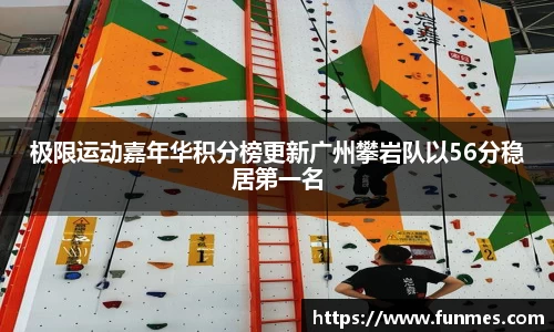 极限运动嘉年华积分榜更新广州攀岩队以56分稳居第一名